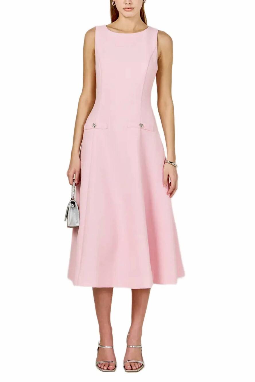 NEW ENDLESS ROSE sleeveless tweed midi dress in pink